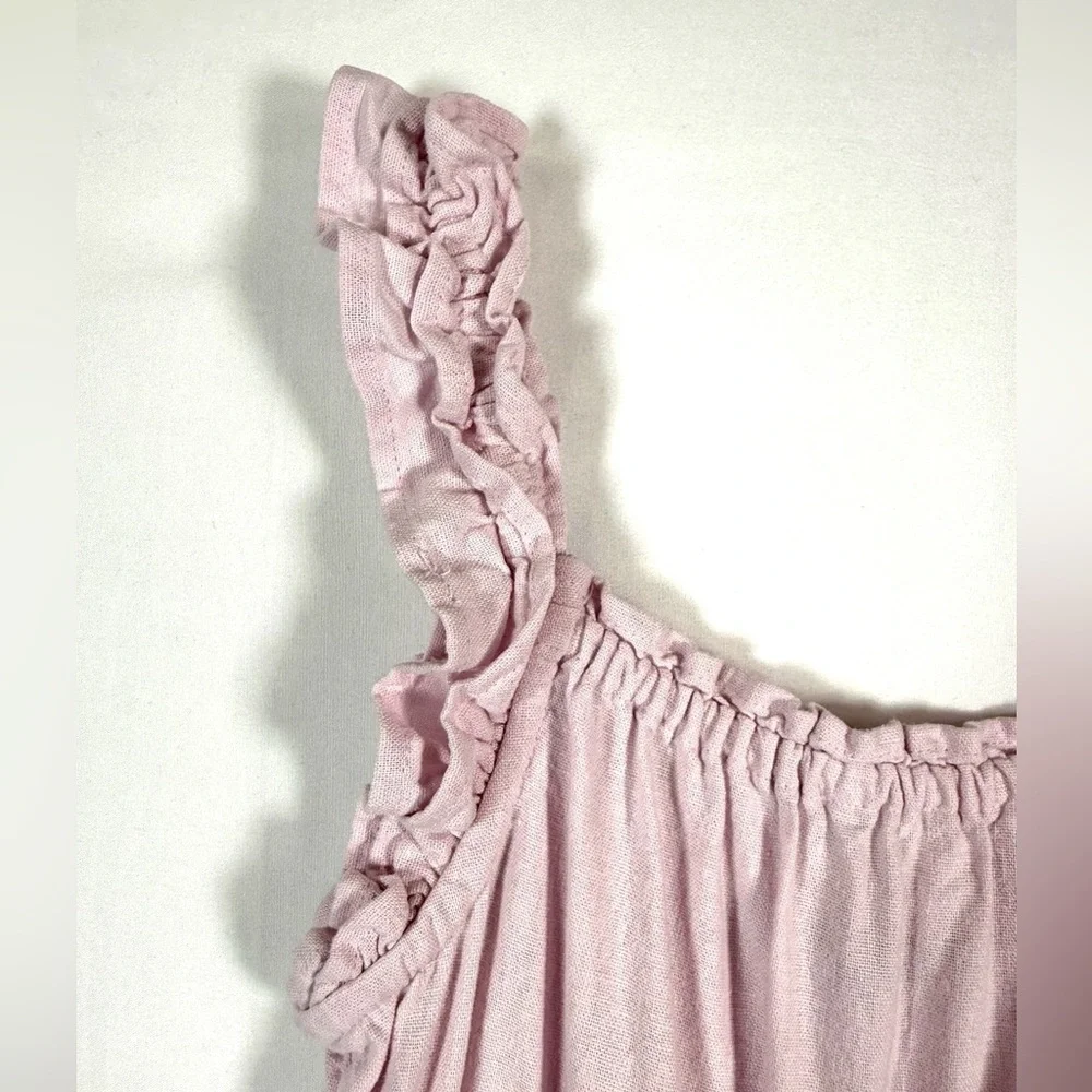 OLD NAVY Girls Wide‎ Leg Jumpsuit M (8) Wisteria Mist Ruffle Straps Cute